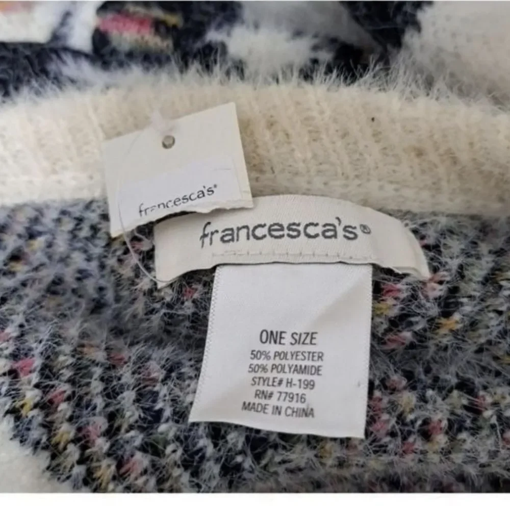 NEW Francescas Fringe Poncho Sweater Ivory Western